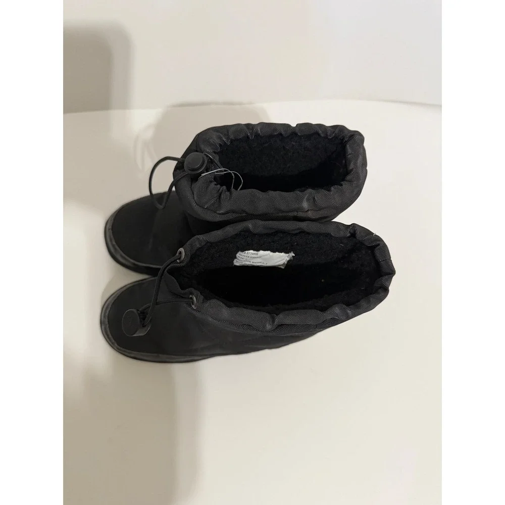 Northside Kids Size 2 Black Quilted Nylon Winter Snow Boots Faux Fur Lined
